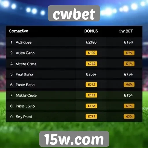 Comparativo de bônus e promoções oferecidos pela cwbet